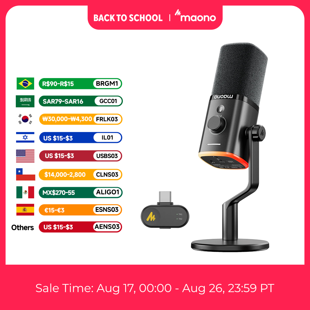 Pc Gaming Live Streaming - ไมโครโฟนไร้สาย MAONO PD100W แบบ USB ไดนามิก