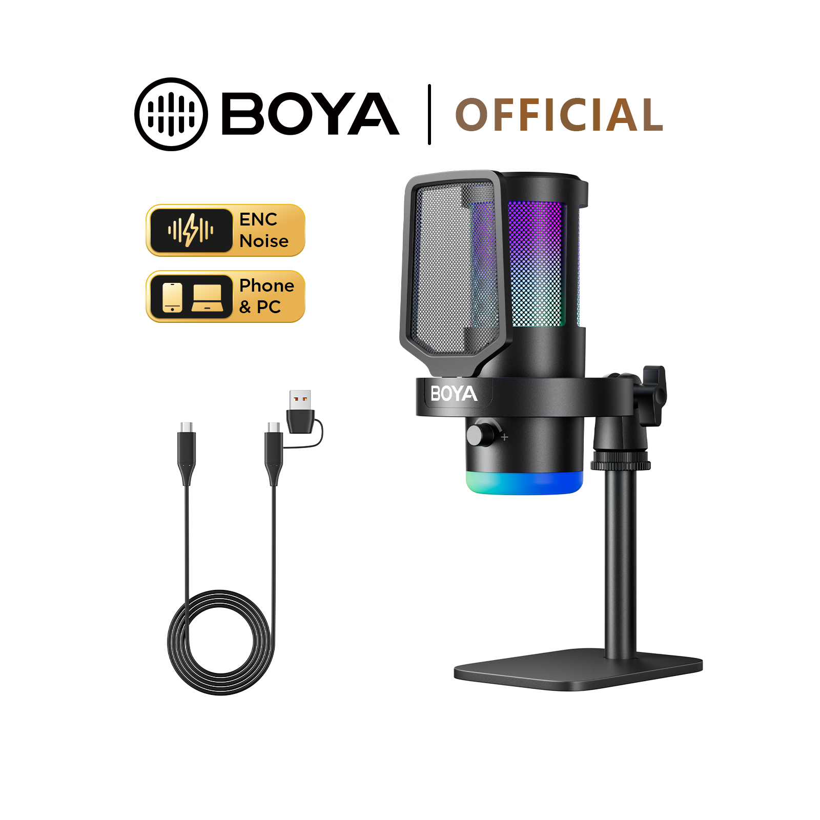 Pc Gaming Live Streaming - ไมโครโฟนเกมมิ่ง BOYA CastMic G30 USB RGB