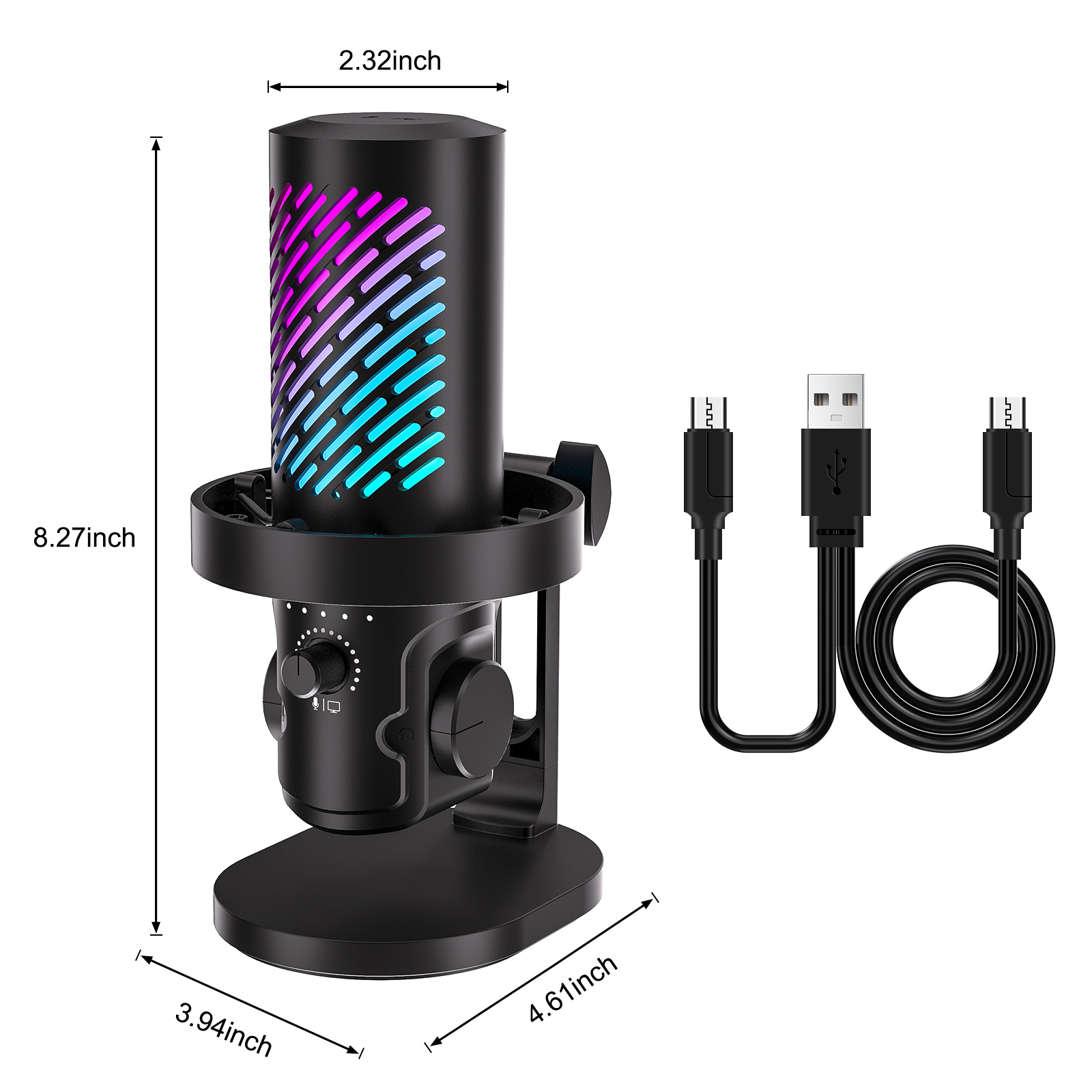 Pc Gaming Youtube - ไมโครโฟนสตรีมมิ่ง Tenlamp CG1 RGB USB, ไมโครโฟนคอนเดนเซอร์สำหรับคอมพิวเตอร์ระดับมืออาชีพ