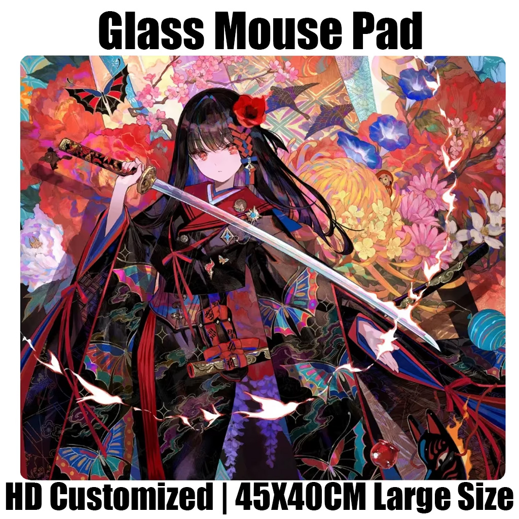 Fps Gaming Mouse - แผ่นรองเมาส์ลายการ์ตูนญี่ปุ่น Flower Girl สำหรับเล่นเกม รุ่นอัพเกรดเคลือบผิวเรียบ แผ่นรองเมาส์เกมเมอร์แบบกำหนดเองสำหรับเกม