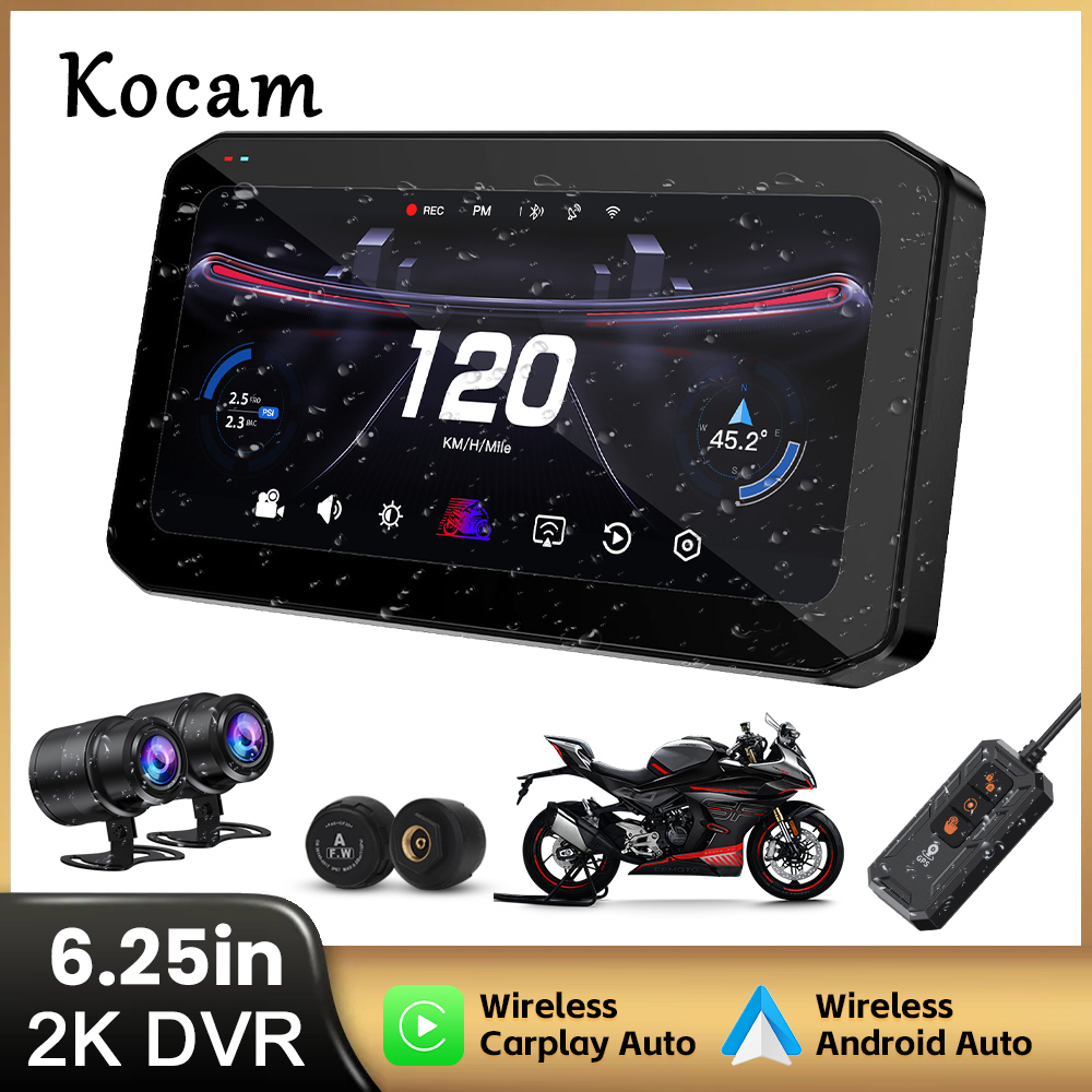 Pc Gaming Vr - 6.25 นิ้วCarplayรถจักรยานยนต์DVRนําทางGPS Wireless CarPlay Android Auto