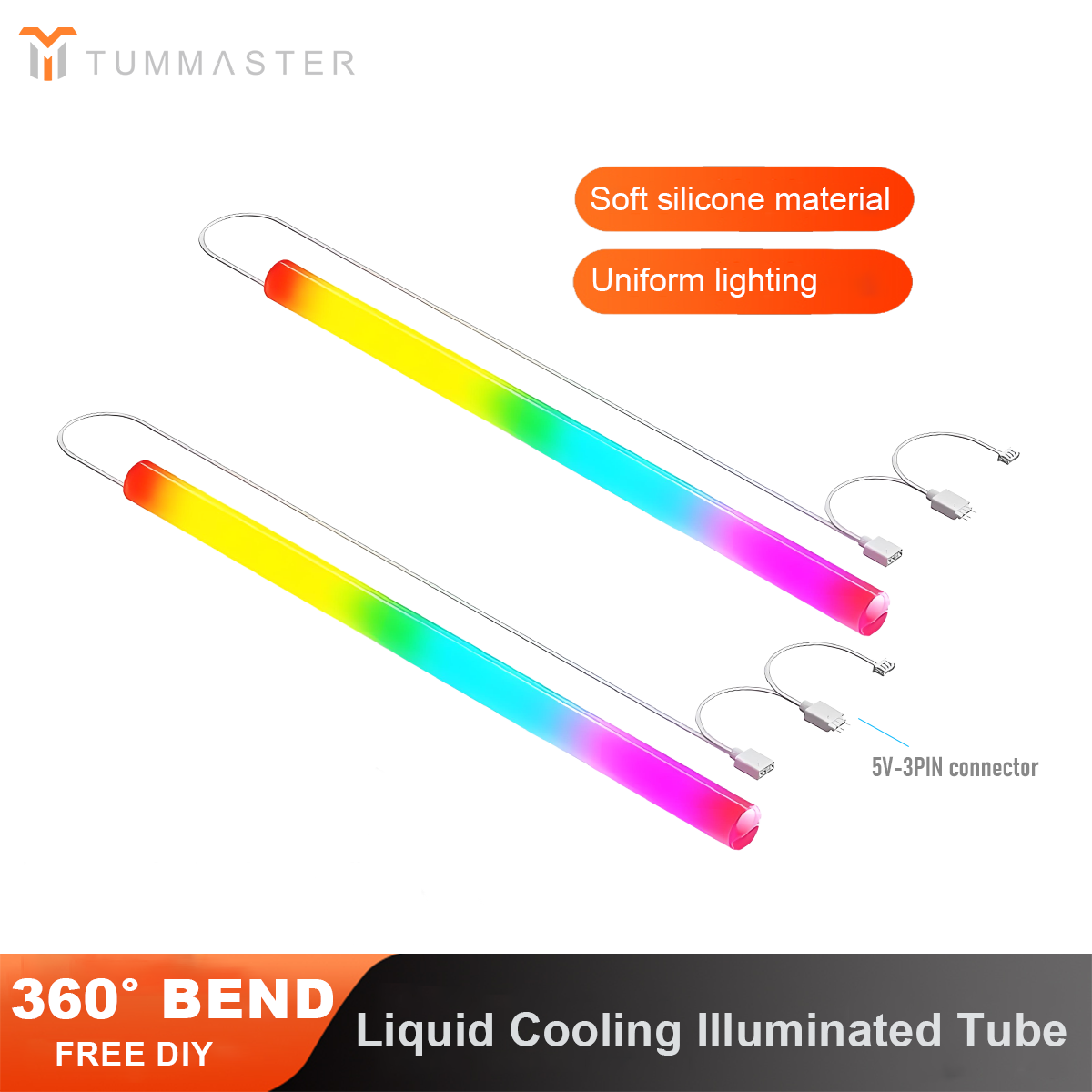 Pc Gaming Youtube - TUMMASTER ARGB ท่อระบายความร้อนด้วยน้ำ 5V3 พินซิลิโคนอ่อนนุ่ม ท่อระบายความร้อนด้วยน้ำแบบมีไฟสำหรับตกแต่งเคสพีซี