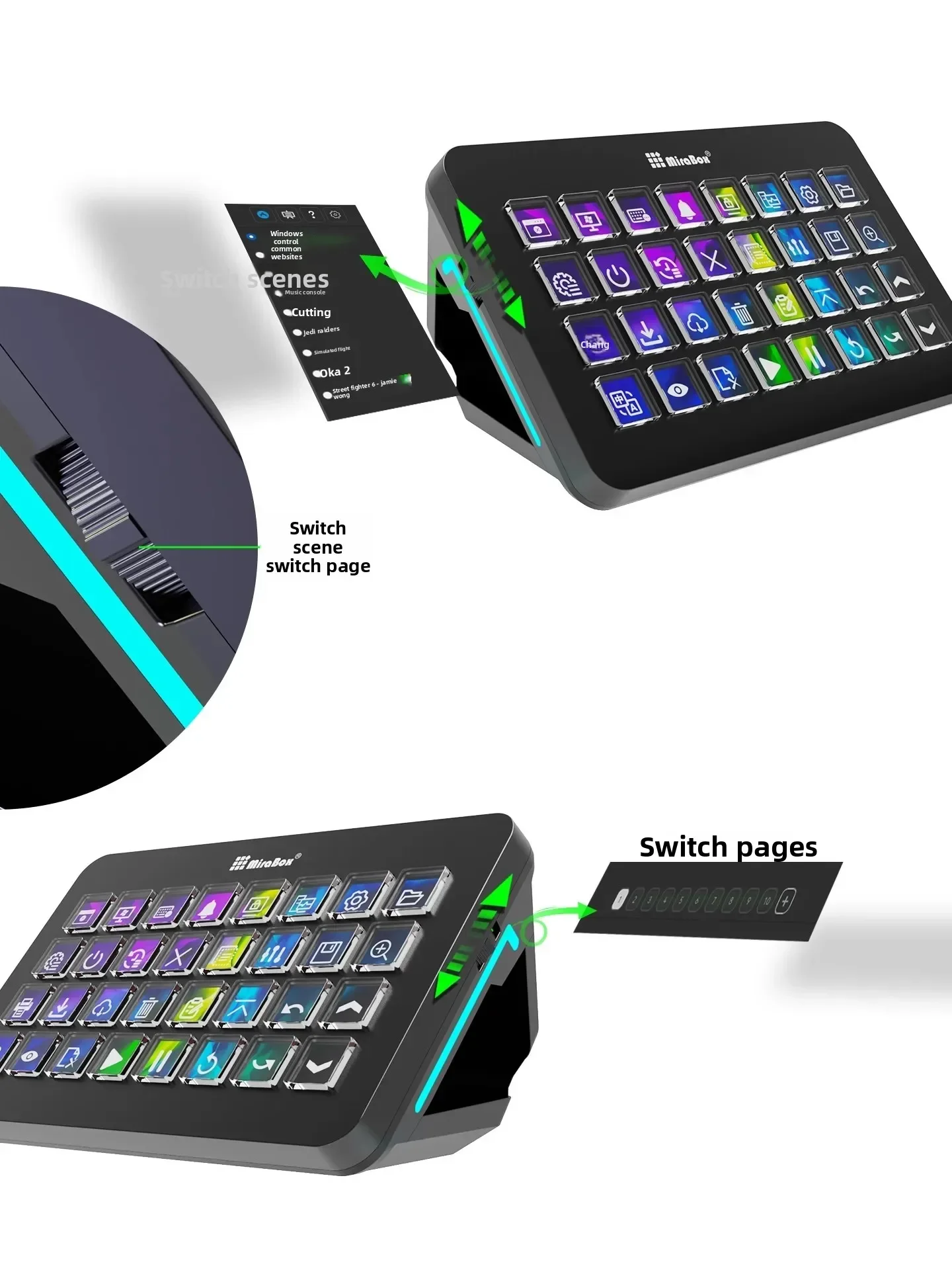 คีย์บอร์ดมาโคร Mirabox XL Stre - Pc Gaming Live Streaming บทวิจารณ์และราคา