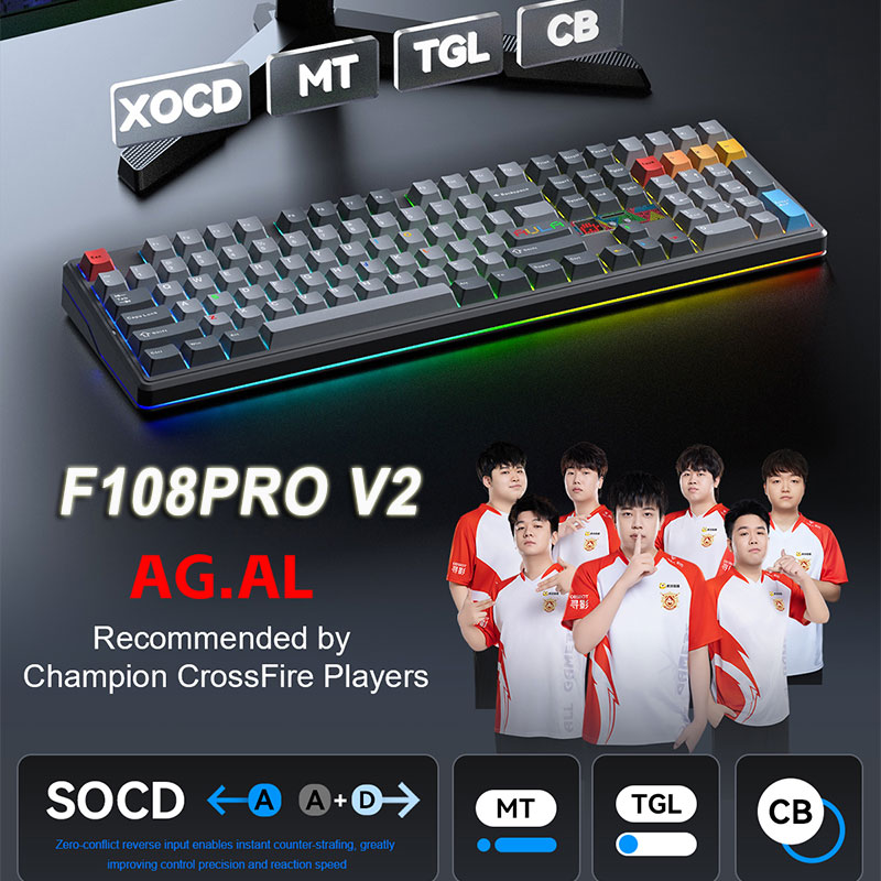 คีย์บอร์ดเกมมิ่ง AULA F108 Pro - Pc Gaming Uk บทวิจารณ์และราคา