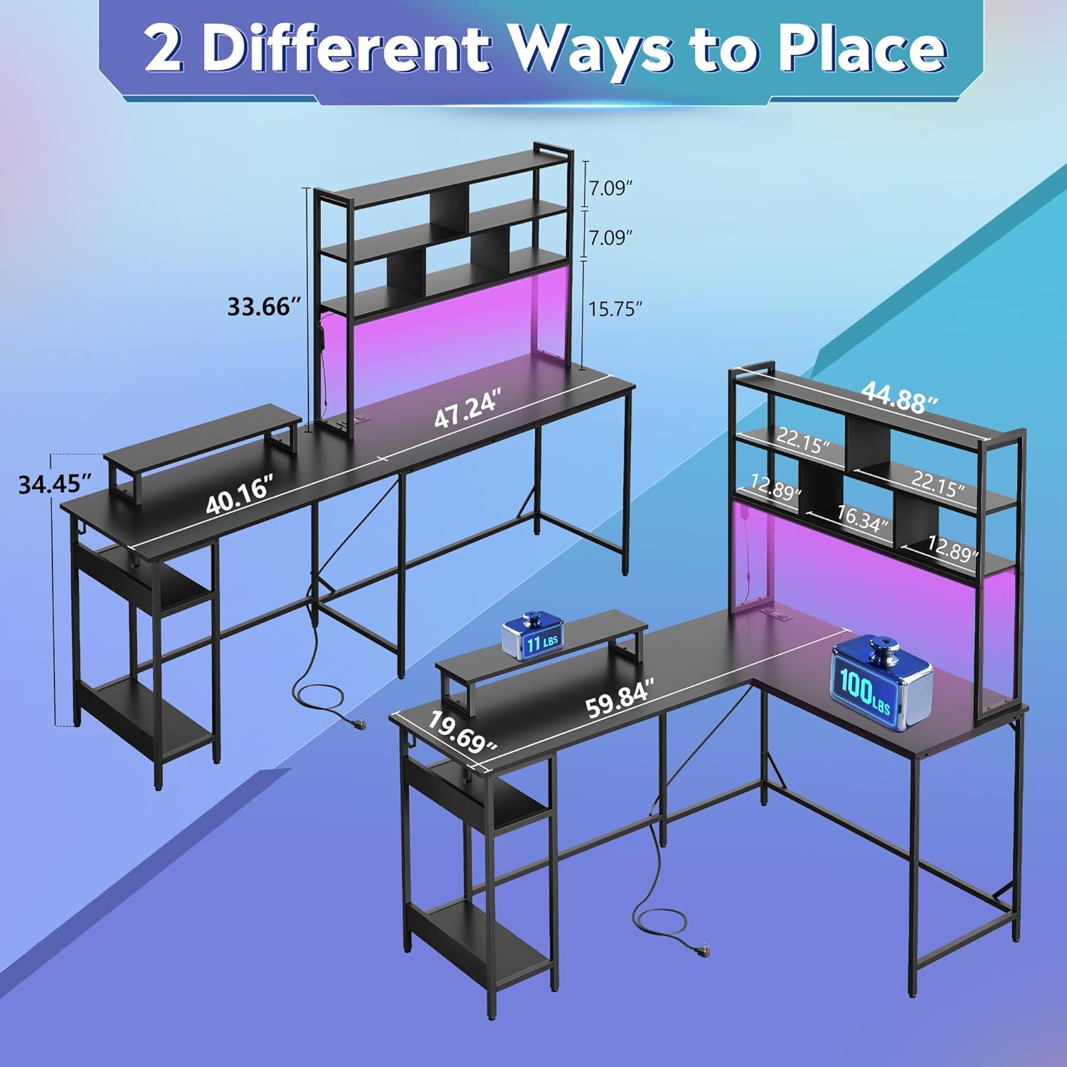 โต๊ะเล่นเกมรูปตัว L พร้อมฮัทช์ - Pc Zotac Gaming บทวิจารณ์และราคา