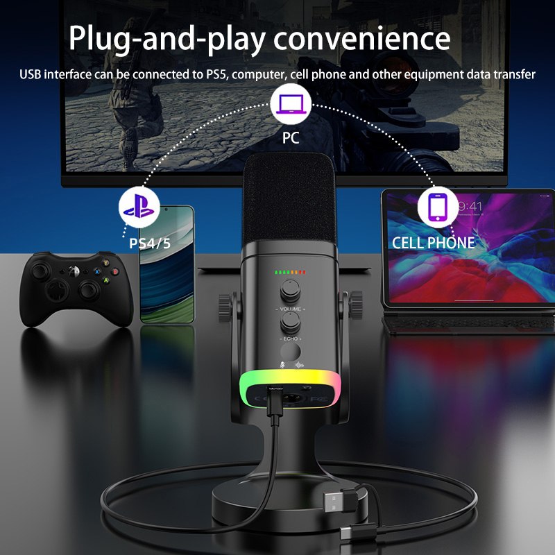 ไมโครโฟนสำหรับเล่นเกม RGB ไมโค - Pc Gaming Live Streaming บทวิจารณ์และราคา