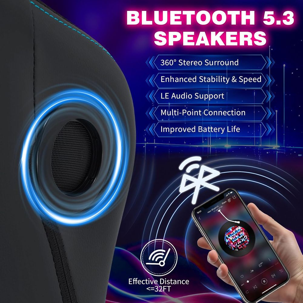 เก้าอี้เกมมิ่งพร้อมไฟ LED ลำโพ - Gaming Speaker บทวิจารณ์และราคา