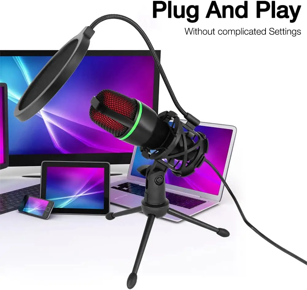 ไมโครโฟนคอนเดนเซอร์ USB แบบมีส - Pc Gaming Live Streaming บทวิจารณ์และราคา