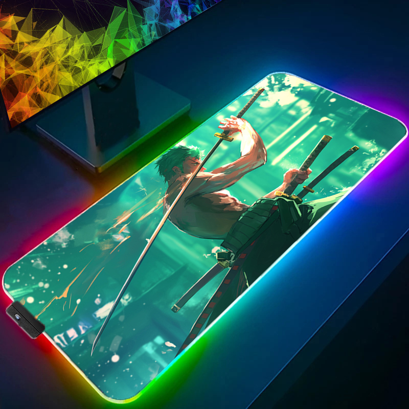 ONE PIECE Zoro Mouse Pad RGB อ - Rgb Keyboard Wrist Rest บทวิจารณ์และราคา