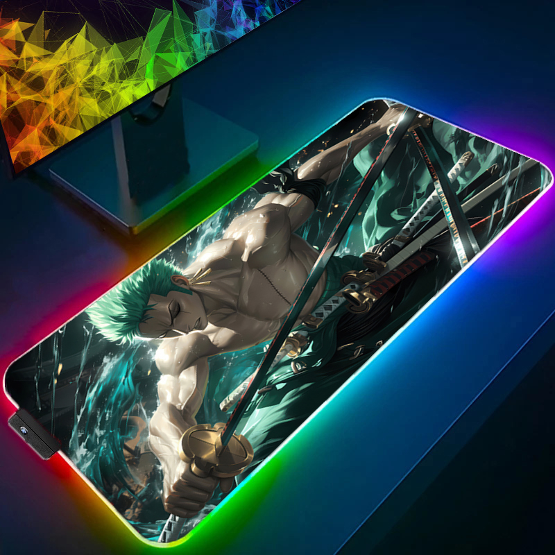 ONE PIECE Zoro Mouse Pad RGB อ - Rgb Keyboard Wrist Rest บทวิจารณ์และราคา