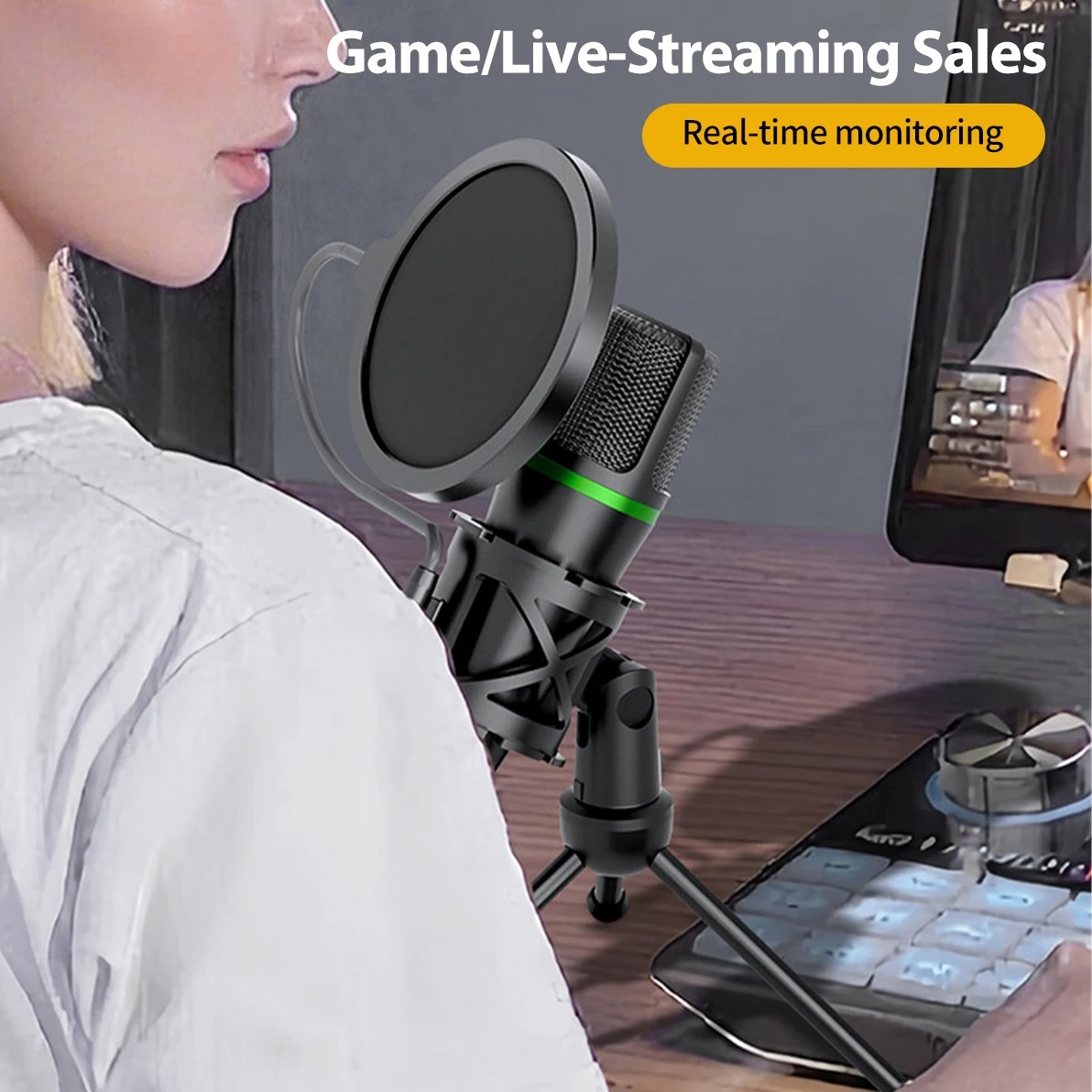 ไมโครโฟนคอนเดนเซอร์แบบมืออาชีพ - Pc Gaming Youtube บทวิจารณ์และราคา